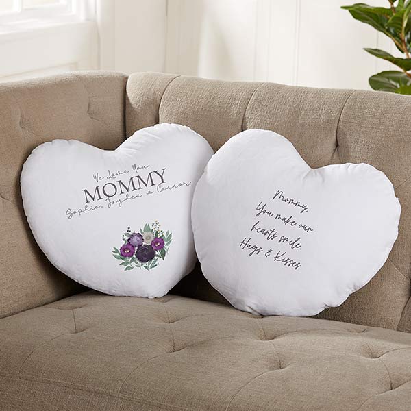 Heart Message ® Pillow with Motif Decorative Cushion Model thanks Mom 