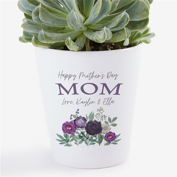 Floral Love For Mom Personalized Mini Flower Pot - 30614