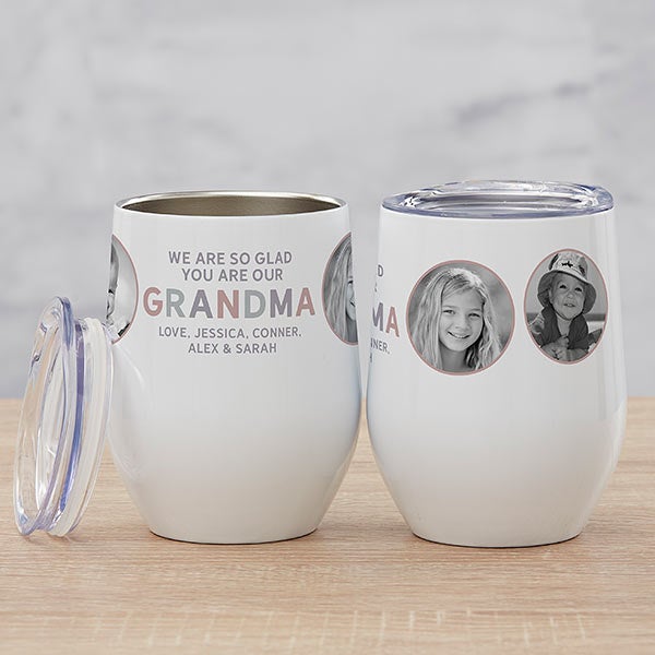 So Glad You're My Grandma Personalized Stainless Insulated Wine Cup