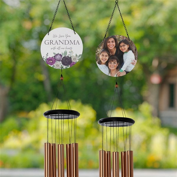 Floral Love For Grandma Personalized Photo Wind Chimes - 30624