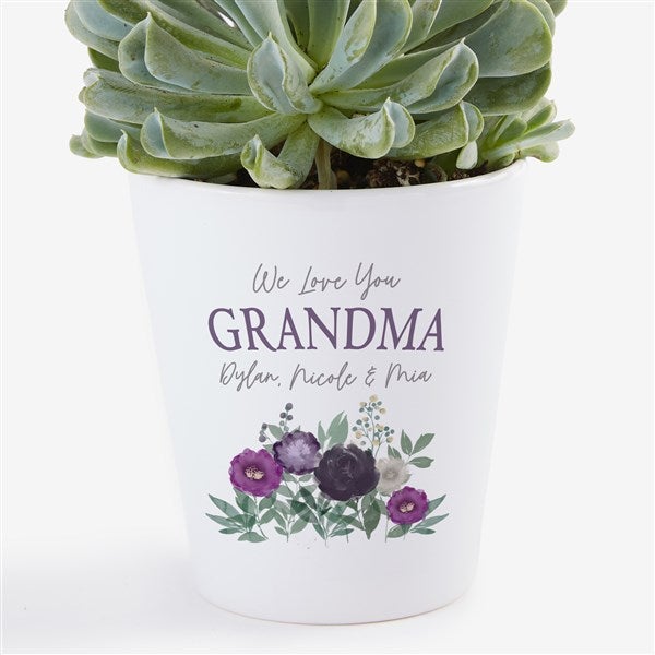 Floral Love For Grandma Personalized Mini Flower Pot - 30625