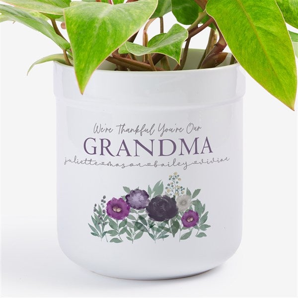 Floral Love For Grandma Personalized Outdoor Flower Pot - 30626
