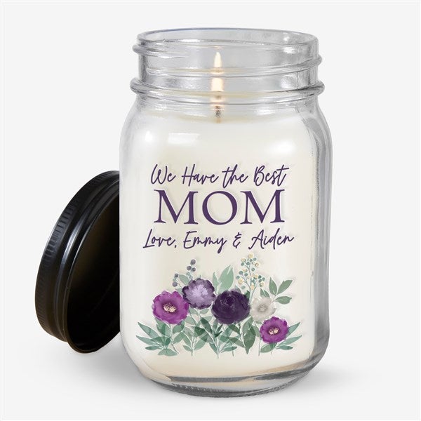 Floral Love For Mom Personalized Farmhouse Candle Jar - 30629