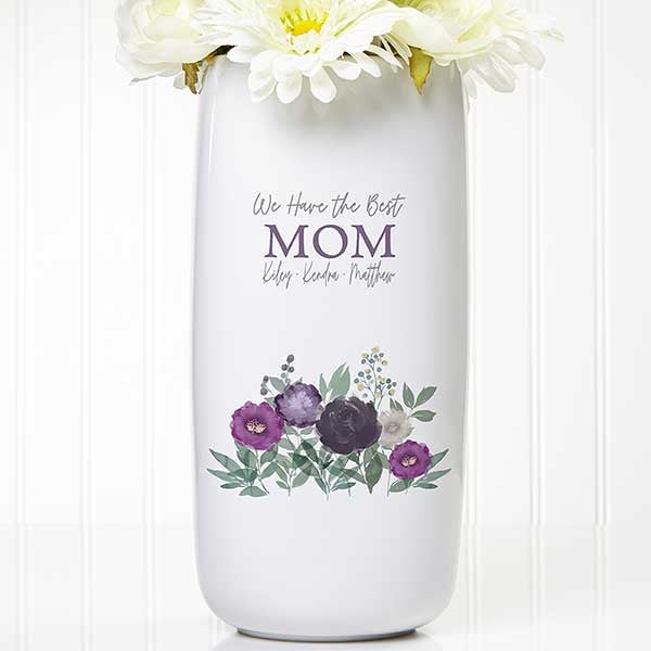 Floral Love For Mom Personalized Ceramic Vase - 30637