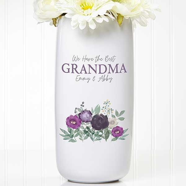 Floral Love For Grandma Personalized Ceramic Vase - 30638