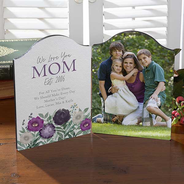 Floral Love For Mom Personalized Photo Plaque - 30641