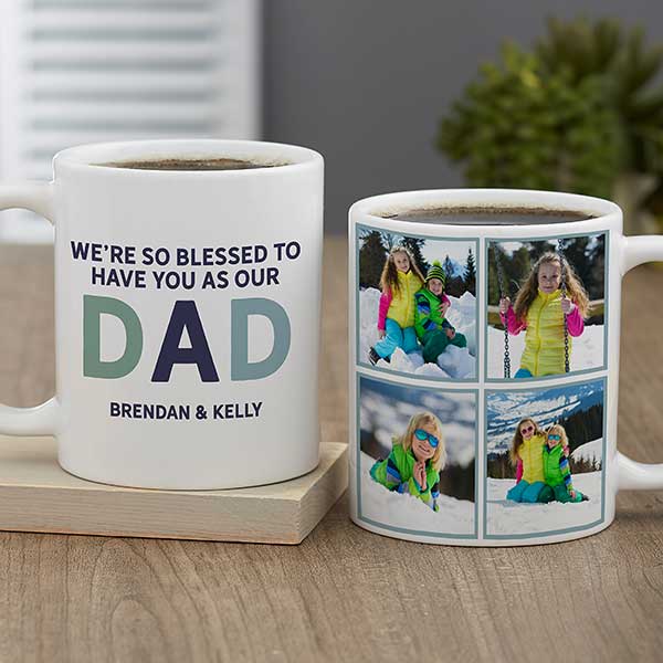 Glad You're Our Dad Personalized Photo Coffee Mugs - 30663