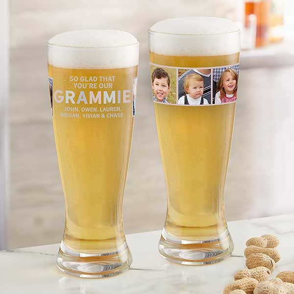 So Glad You're Our Grandma Personalized Photo Beer Glasses - 30669