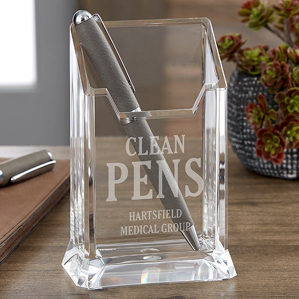 PPE Personalized Clean or Used Acrylic Pen & Pencil Holder - 30725