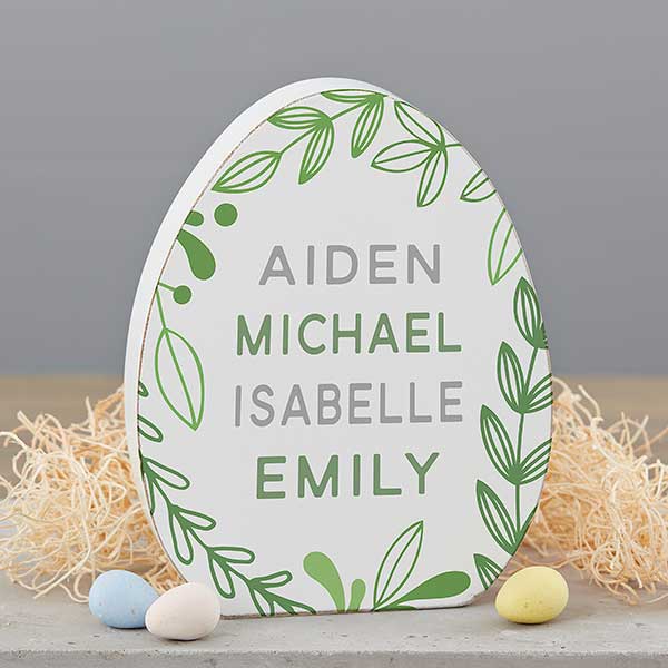 Greenery Personalized Wooden Easter Egg & Bunny Decorations - 30737