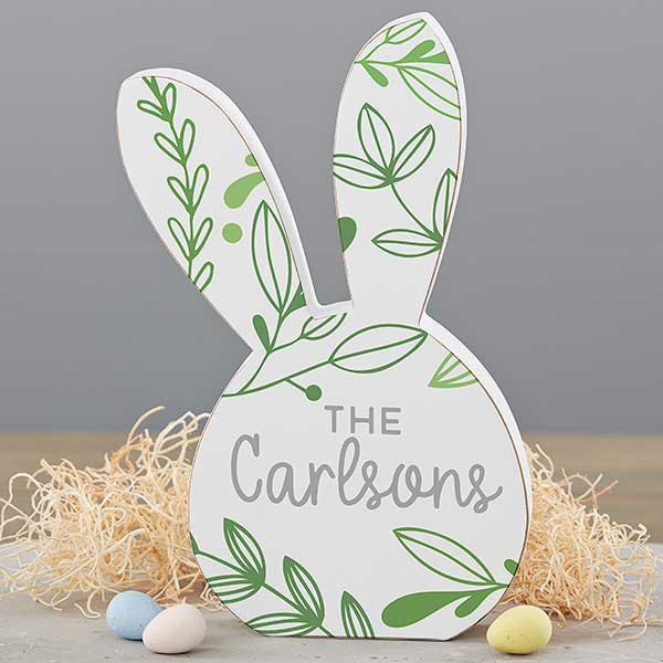 Greenery Personalized Wooden Easter Egg & Bunny Decorations - 30737