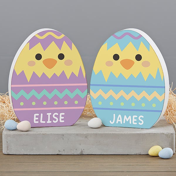 Easter Bunny & Chick Personalized Wooden Easter Decorations - 30738