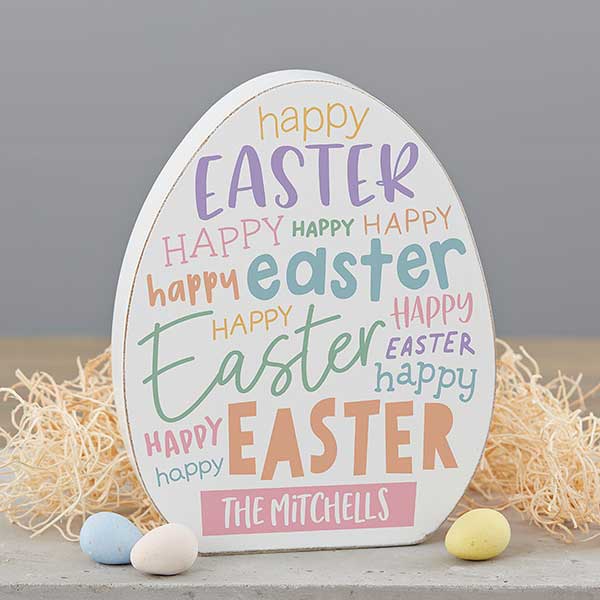 Easter Words Personalized Wooden Easter Decorations - 30741