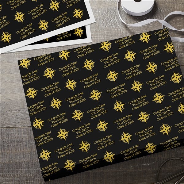 Icon Step & Repeat Personalized Graduation Wrapping Paper - 30745