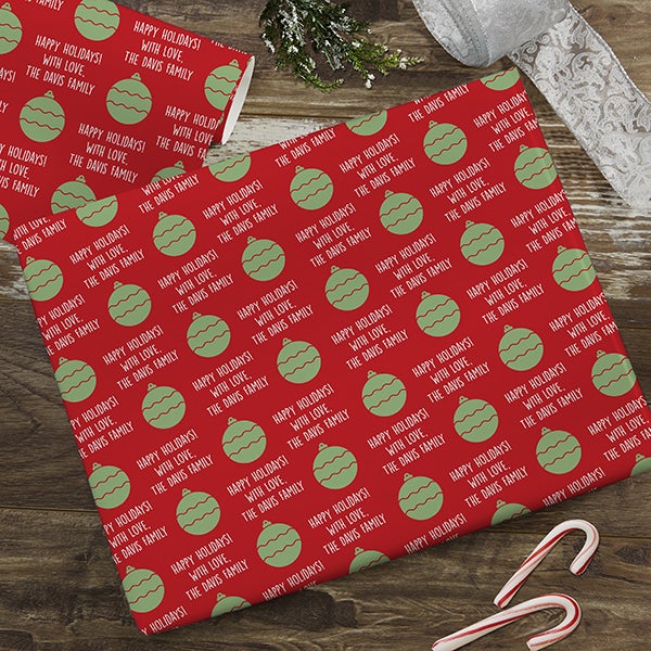 Icon Step Repeat Personalized Christmas Wrapping Paper Roll 18ft Roll