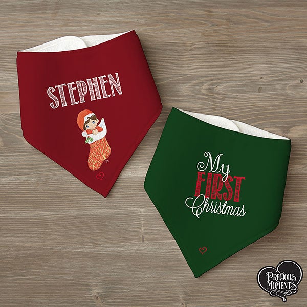 Precious Moments Personalized Stocking Baby Bibs - 30772