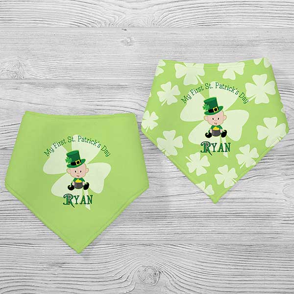 My 1st St Patrick's Day Personalized Baby Bibs - 30776