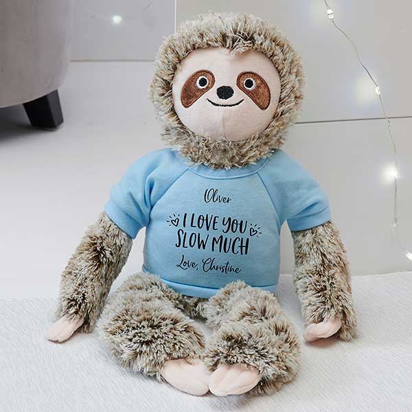 I Love You Slow Much Personalized Plush Sloth Stuffed Animal - 30780