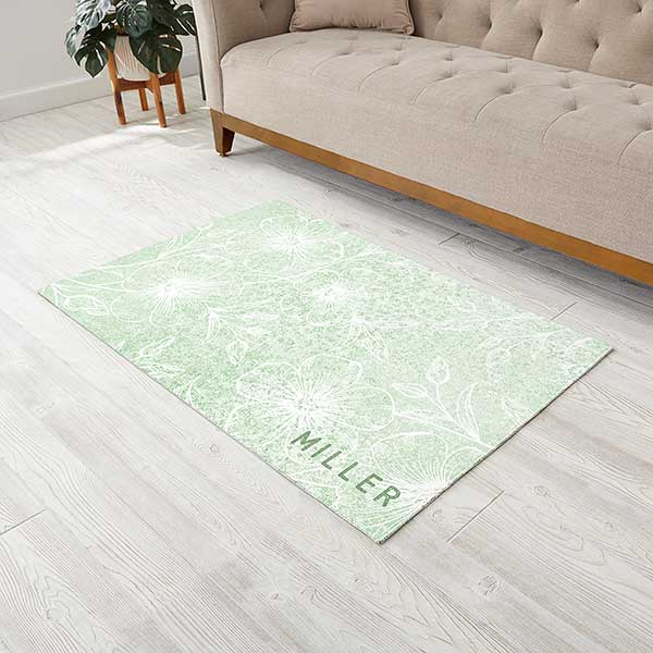 Floral Home Pattern Personalized Area Rugs - 30789