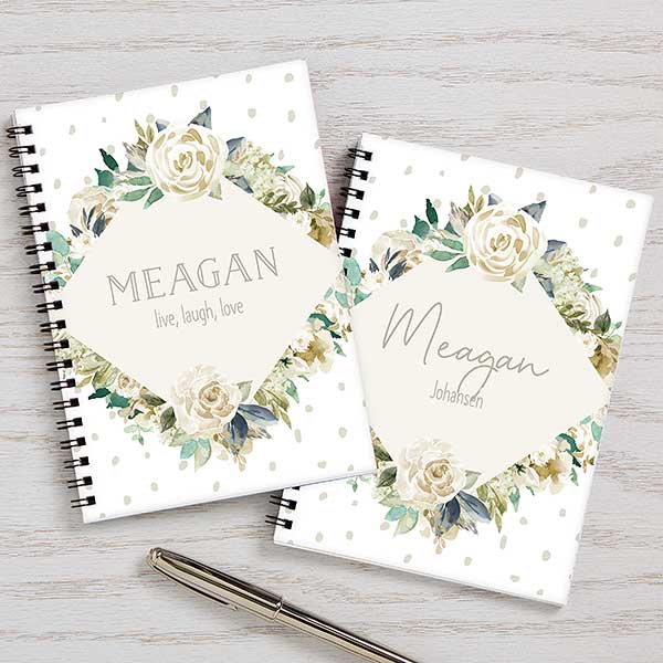 Neutral Colorful Floral Personalized Mini Journals - 30800