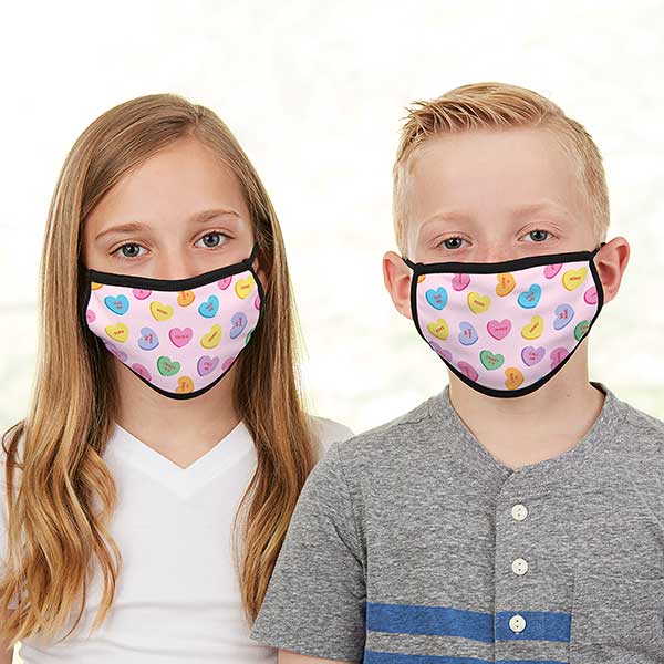 Conversation Hearts Personalized Valentine's Day Kids Face Mask - 30807