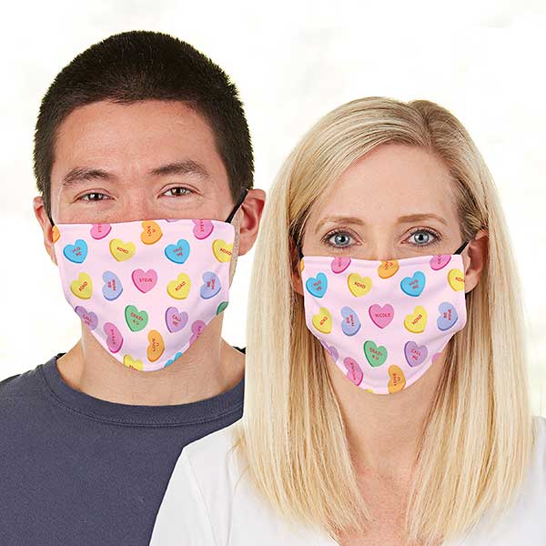 Conversation Hearts Personalized Adult Deluxe Face Mask with Filter - 30809