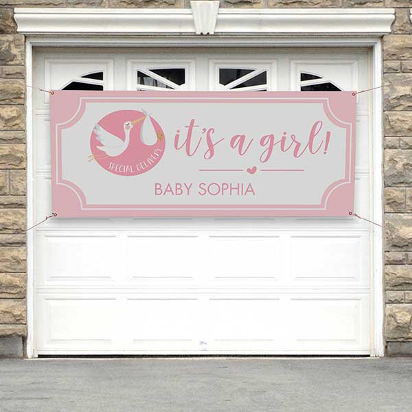 It’s A Girl Baby Announcement Personalized Banner - 30823