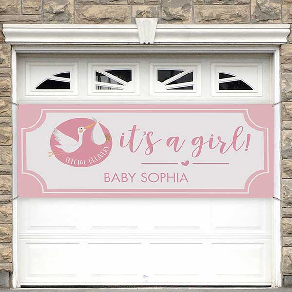 It’s A Girl Baby Announcement Personalized Banner - 30823