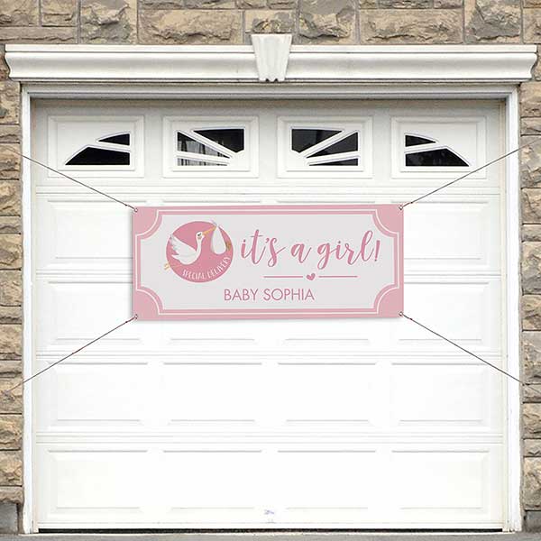 It’s A Girl Baby Announcement Personalized Banner - 30823