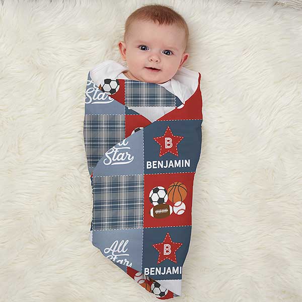 All-Star Sports Personalized Baby Receiving Blanket - 30829