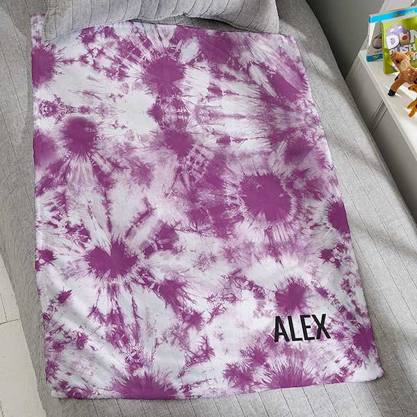 Bold Tie Dye Personalized Blankets for Kids - 30841