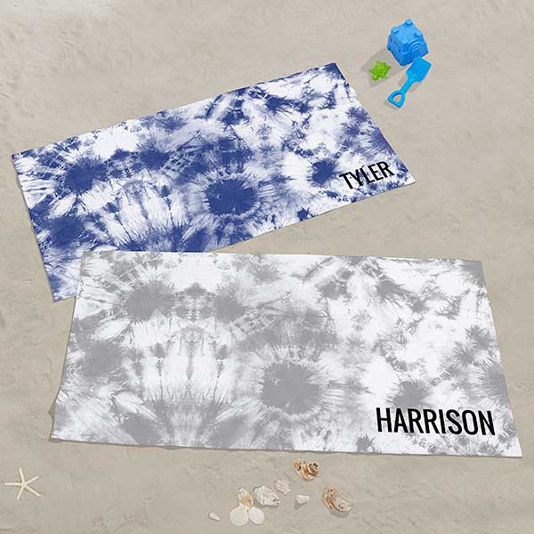 Bold Tie Dye Personalized Beach Towels - 30859