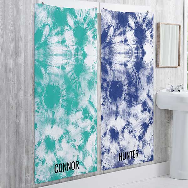 Bold Tie Dye Personalized Bath Towels