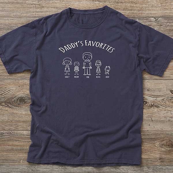 Dad's Stick Figure Family Personalized Shirts - 30862