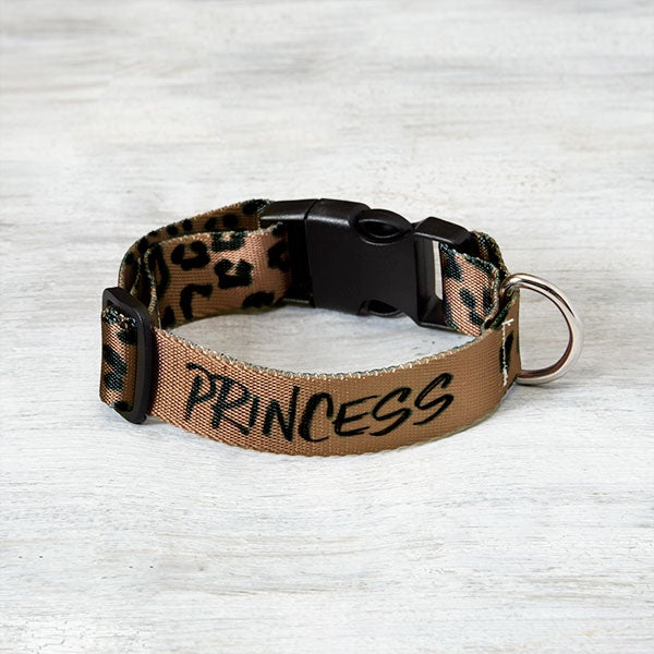 Leopard Print Personalized Dog Collars - 30873