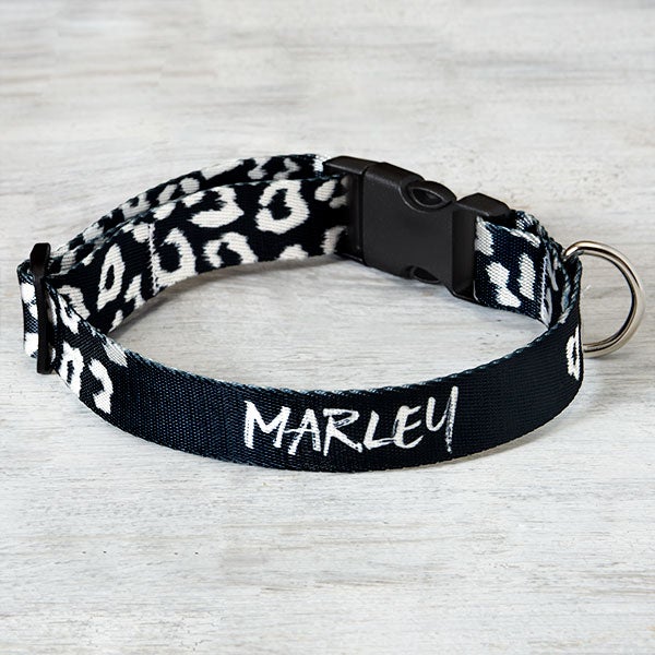 Leopard Print Personalized Dog Collars - 30873