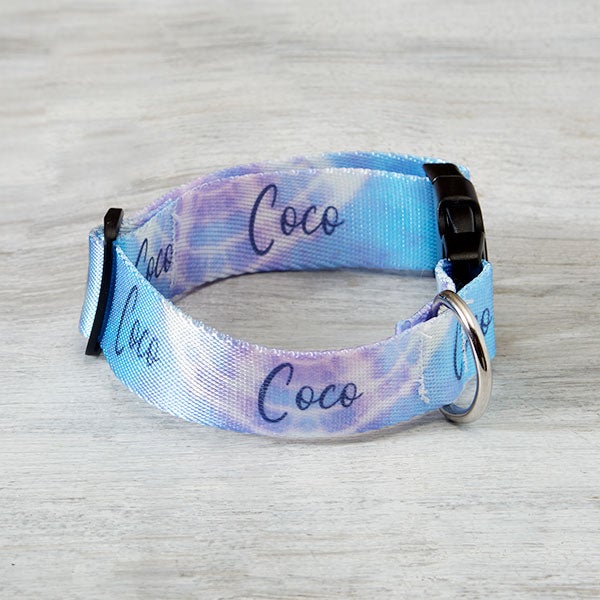 Pastel Tie Dye Personalized Dog Collars - 30874