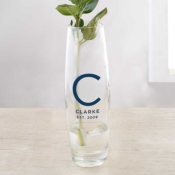 Family Initial Personalized Printed Bud Vase - 30886