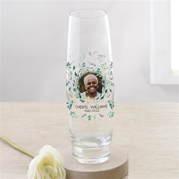 Serene Memorial Personalized Printed Photo Bud Vase - 30888