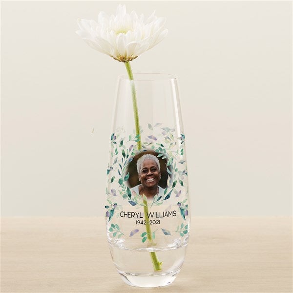 Serene Memorial Personalized Printed Photo Bud Vase - 30888
