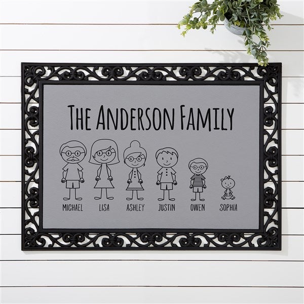 Stick Figure Family Personalized Character Doormats - 30898