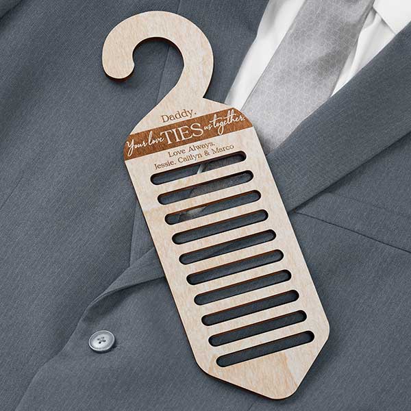 Your Love Ties Us Together Personalized Wooden Tie Rack - 30901