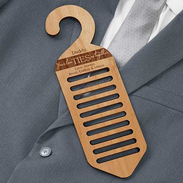 Your Love Ties Us Together Personalized Wooden Tie Rack - 30901