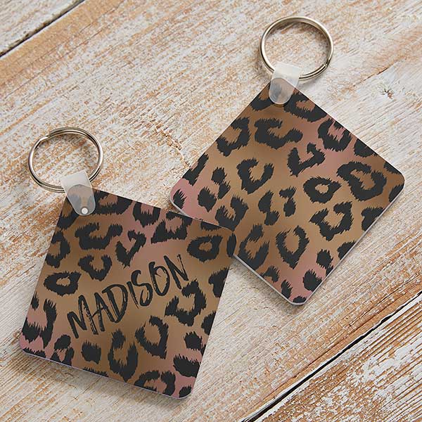 Leopard Print Personalized Keychain - 30904