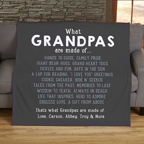 Made in USA Grandfather Sofa Throw Grandpa Gift 