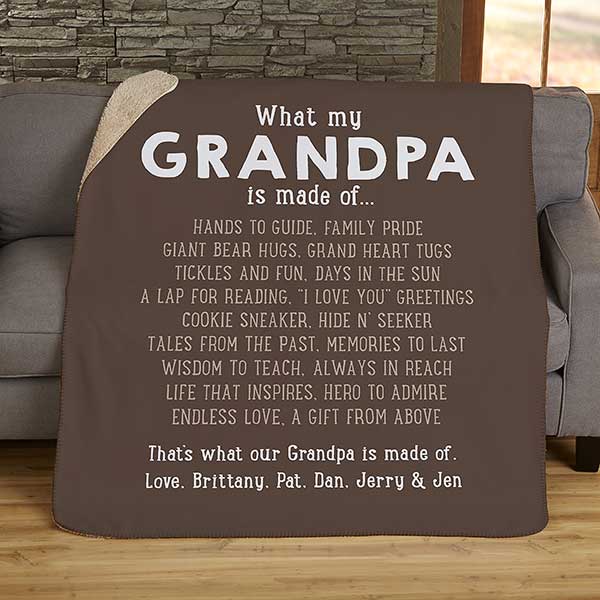 What Grandpas Are Made Of Personalized Grandpa Blankets - 30907