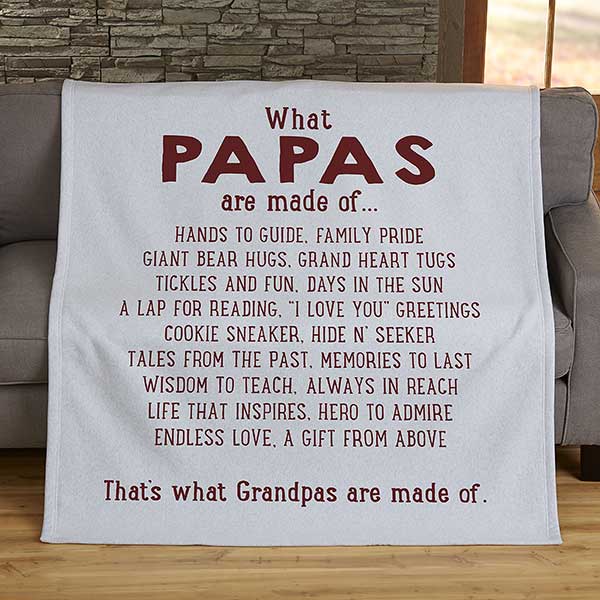 What Grandpas Are Made Of Personalized Grandpa Blankets - 30907