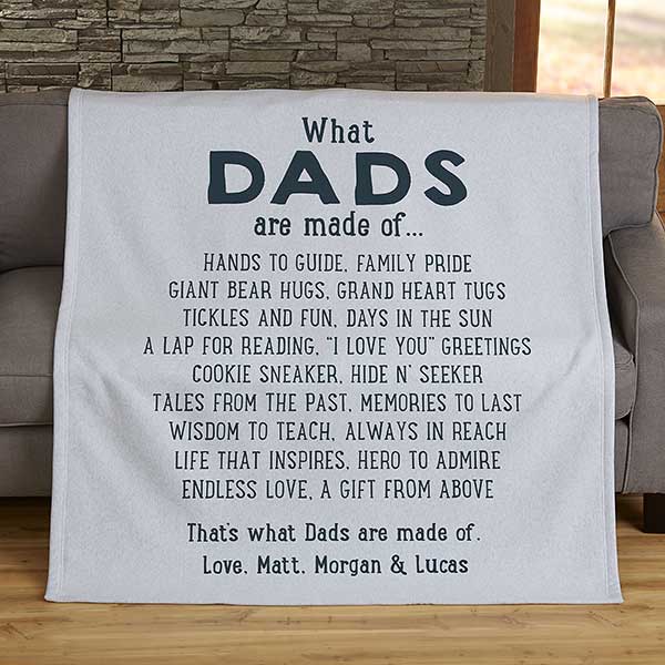 What Dads Are Made Of Personalized 50x60 Sweatshirt Blanket Father's
