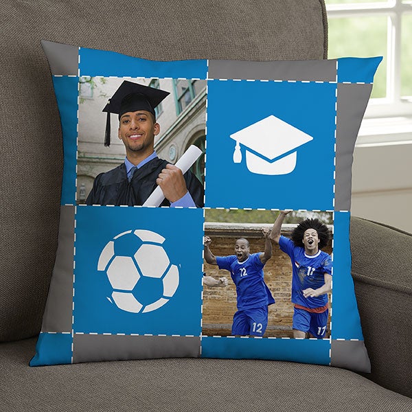 Graduation Patchwork Personalized Photo Throw Pillows - 30916