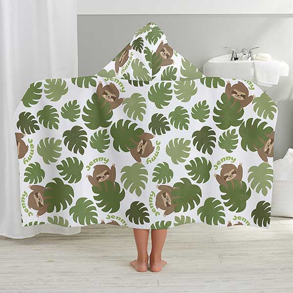 Jolly Jungle Personalized Kids Hooded Bath Towels - 30931